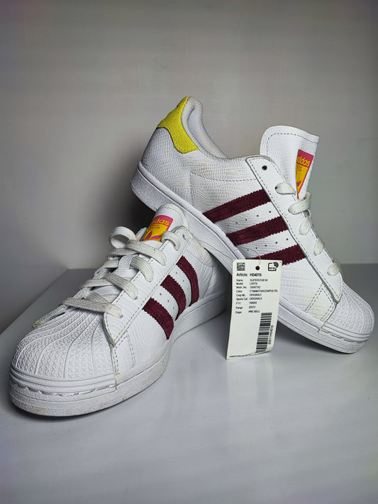Adidas Superstar Casual Concha Blanco / Vino No 24