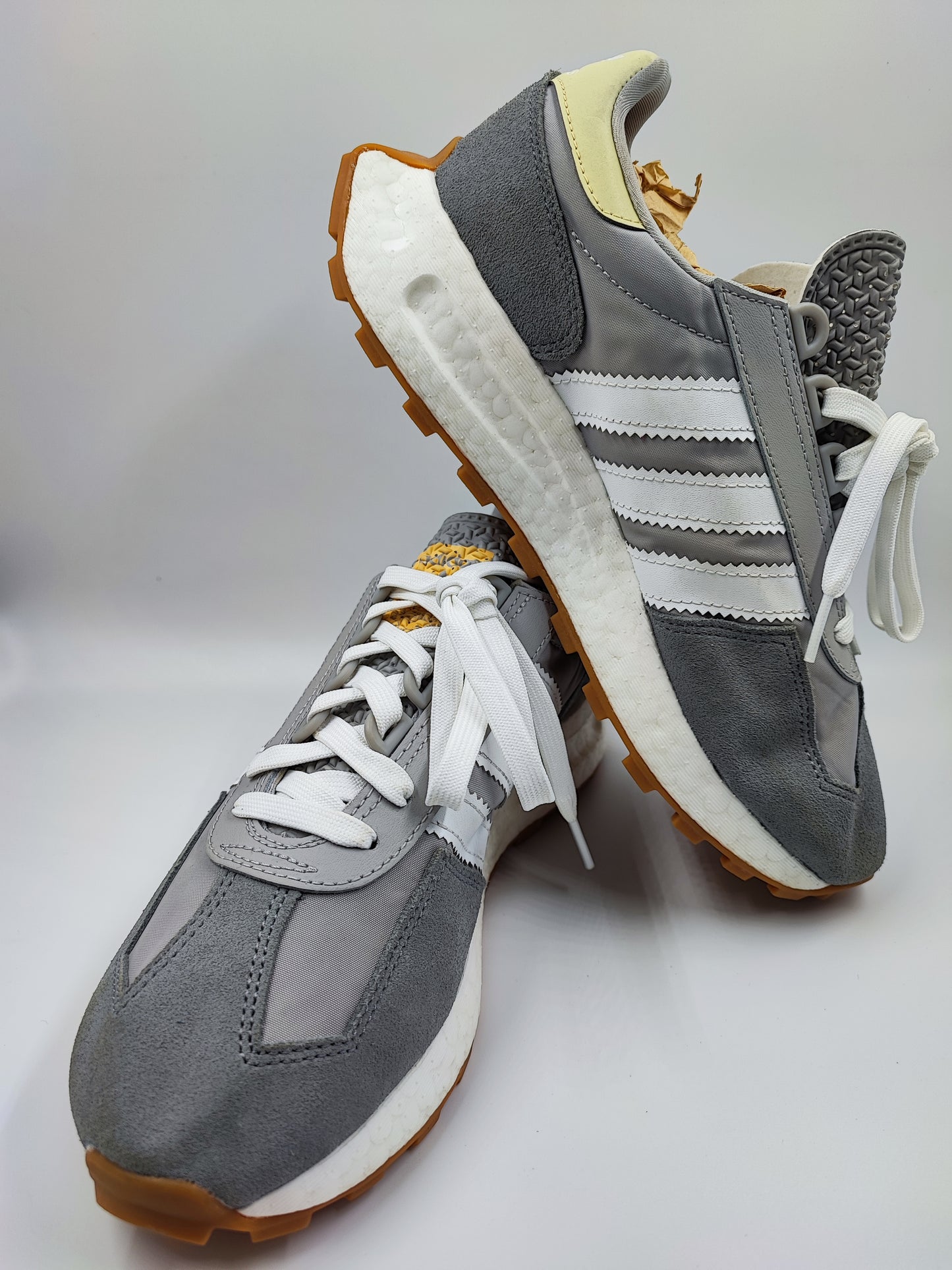 Adidas 3 Streifen Running Clasico Retro Gris / Blanco No 25