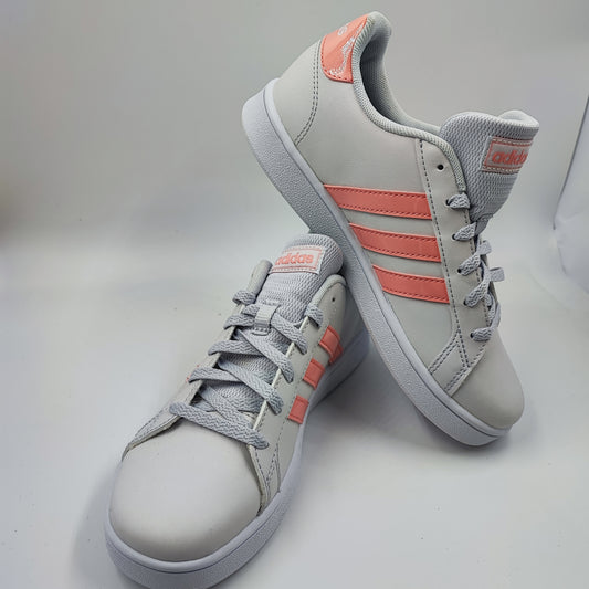 Adidas Casual Blanco Lineas Rosas No 22.5