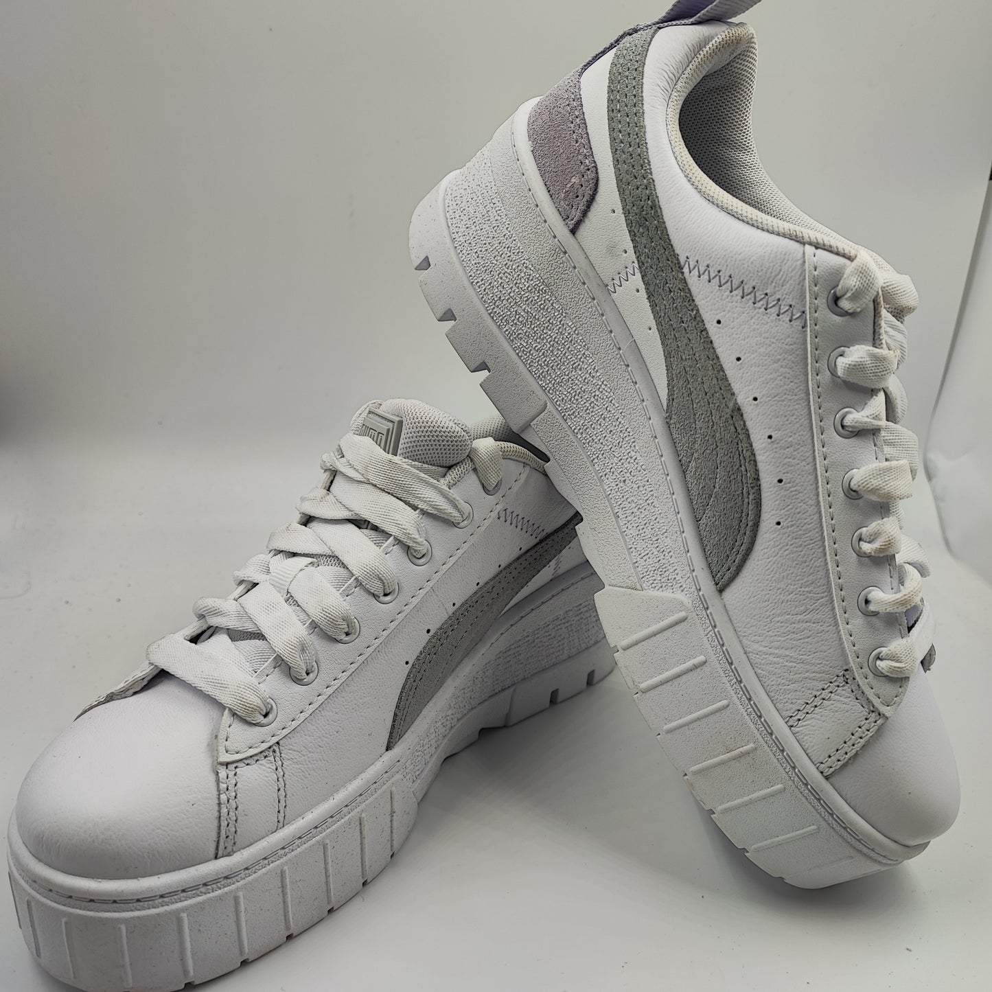 Puma Mayze Plataforma Blanco / Suede Lila No 23.5