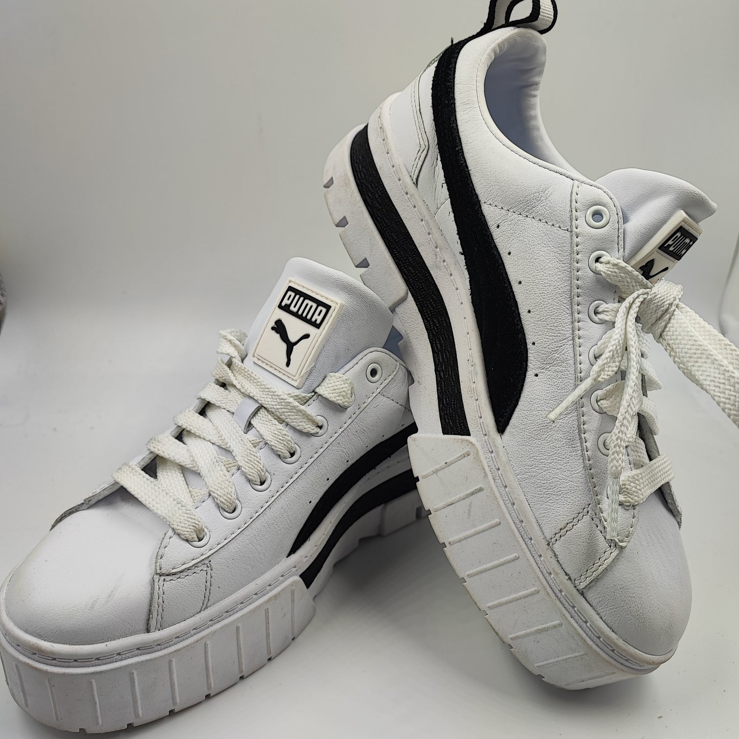 Puma Mayze Plataforma Blanco / Suede Negro No 23.5