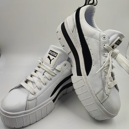 Puma Mayze Plataforma Blanco / Suede Negro No 23.5
