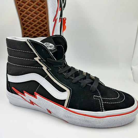 Vans Casual Skate Bota Negro / Rayo Rojo No 26.5