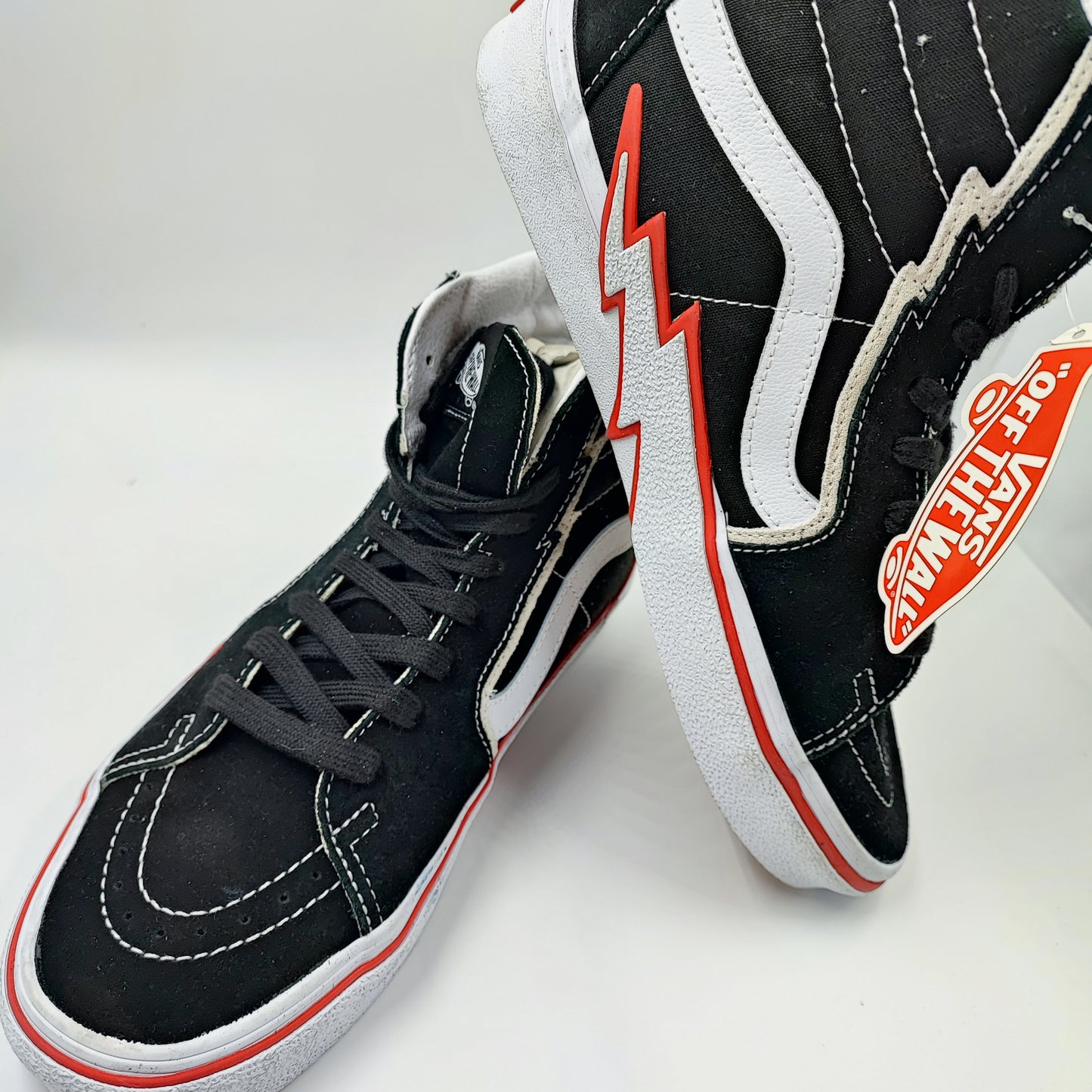 Vans Casual Skate Bota Negro / Rayo Rojo No 26.5
