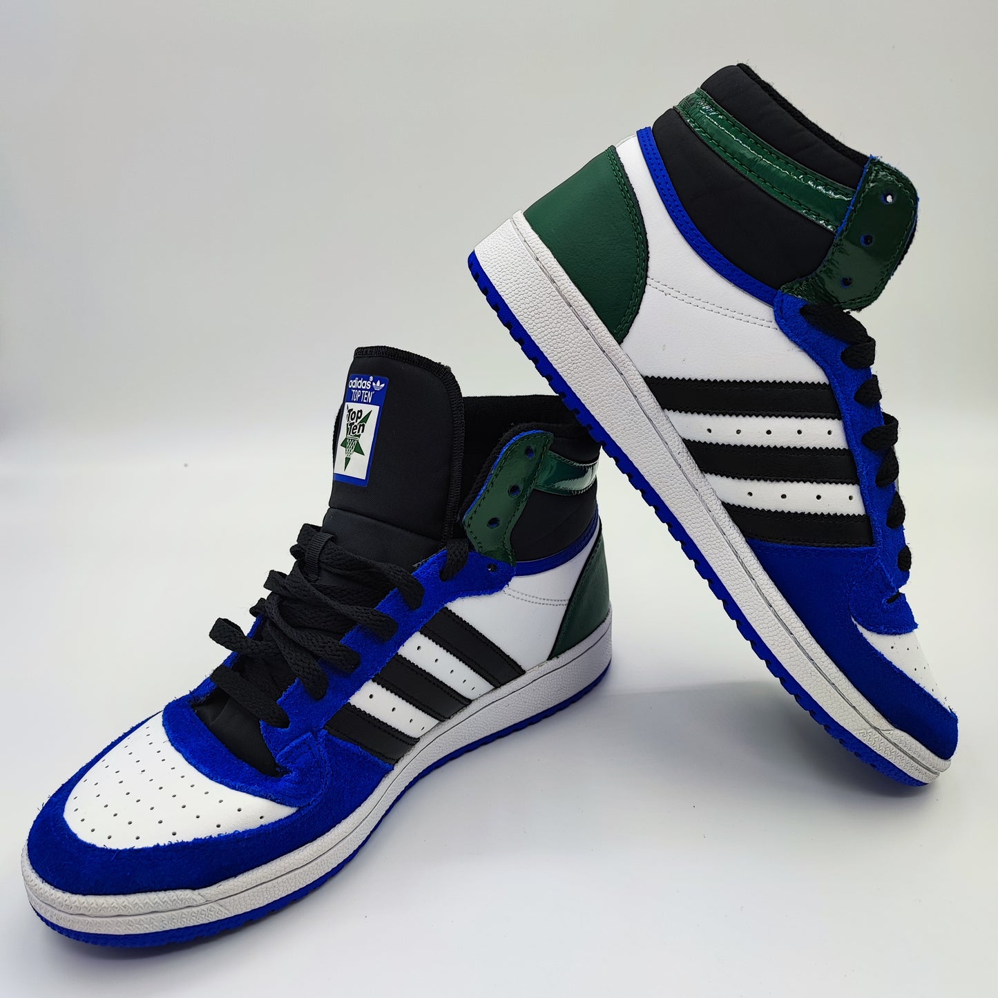 Adidas Top Ten Basketball Retro Bota Negro / Blanco / Azul / Verde No 27