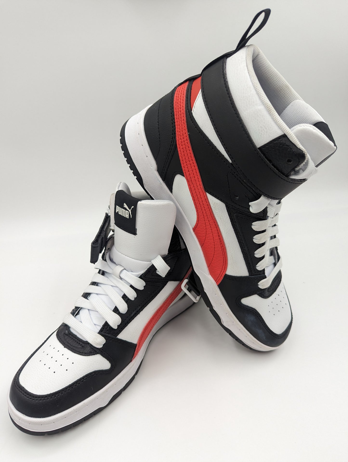 Puma Basketball Retro Bota Blanco / Negro / Rojo No 27
