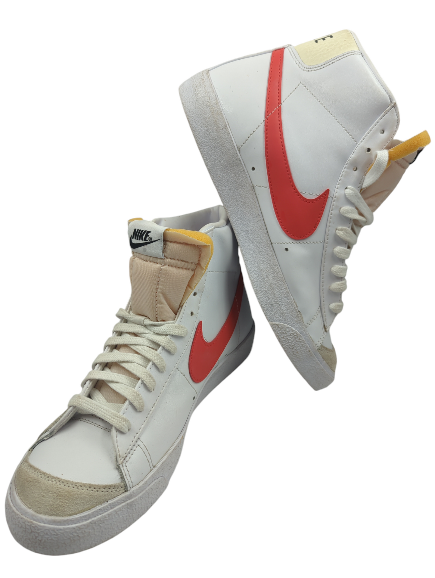 Nike Blazer Bota Casual Blanco / Naranja No 28.5