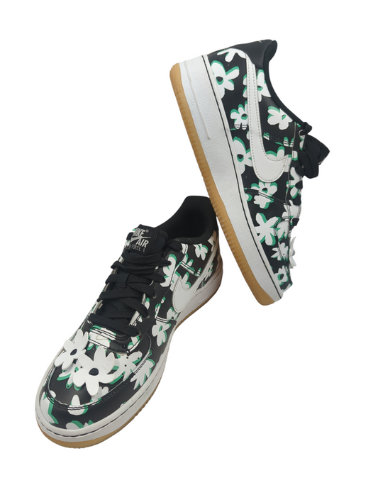 Nike Air Force 1 Floral Casual Negro / Verde No 24.5