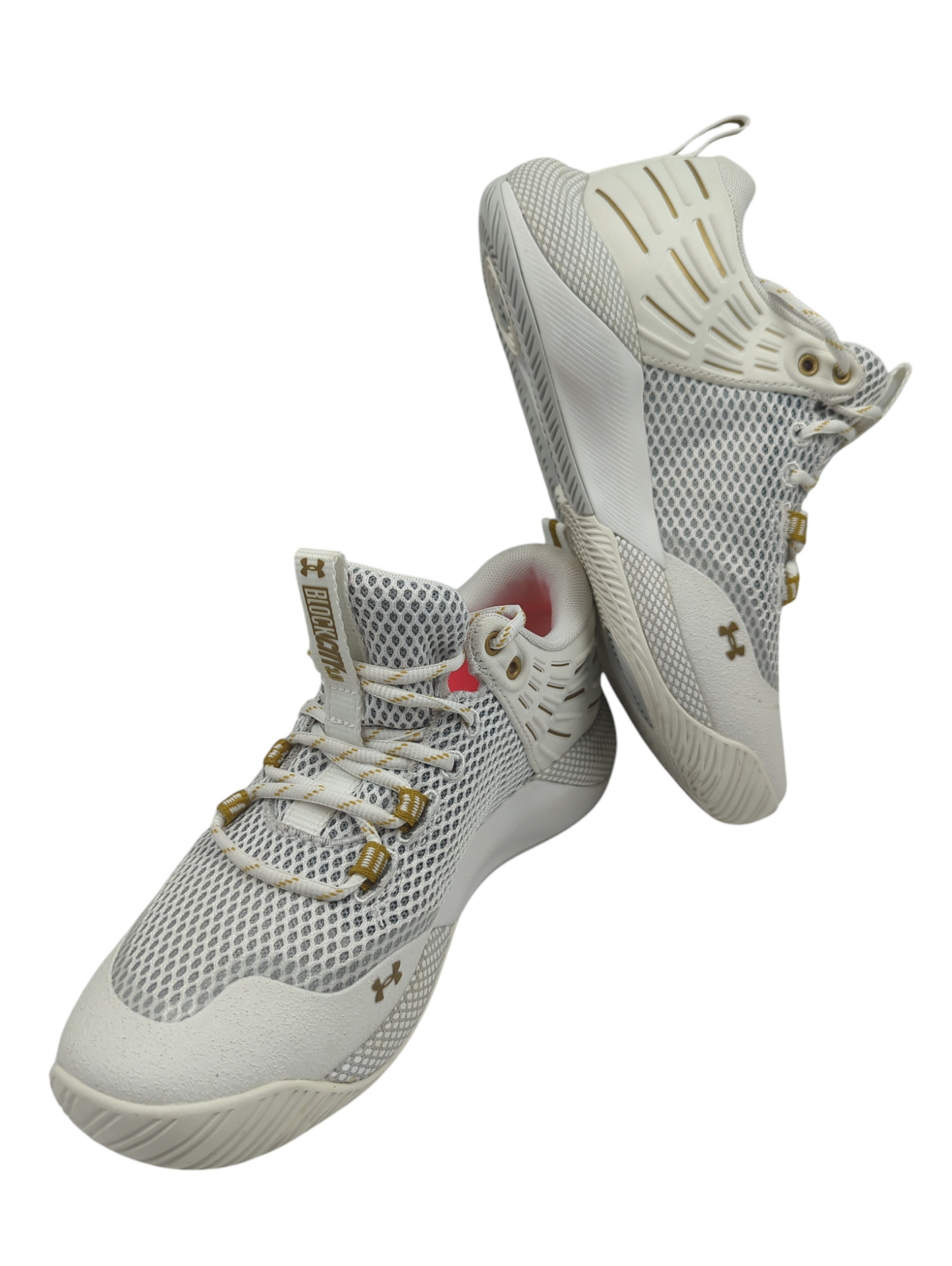 Under Armour Charged Block City Training / Tenis / Squash Blanco / Dorado No 24