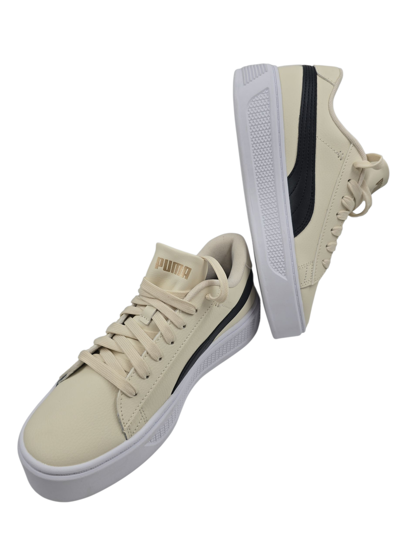 Puma Smash Plataforma Casual Beige / Negro No 23.5
