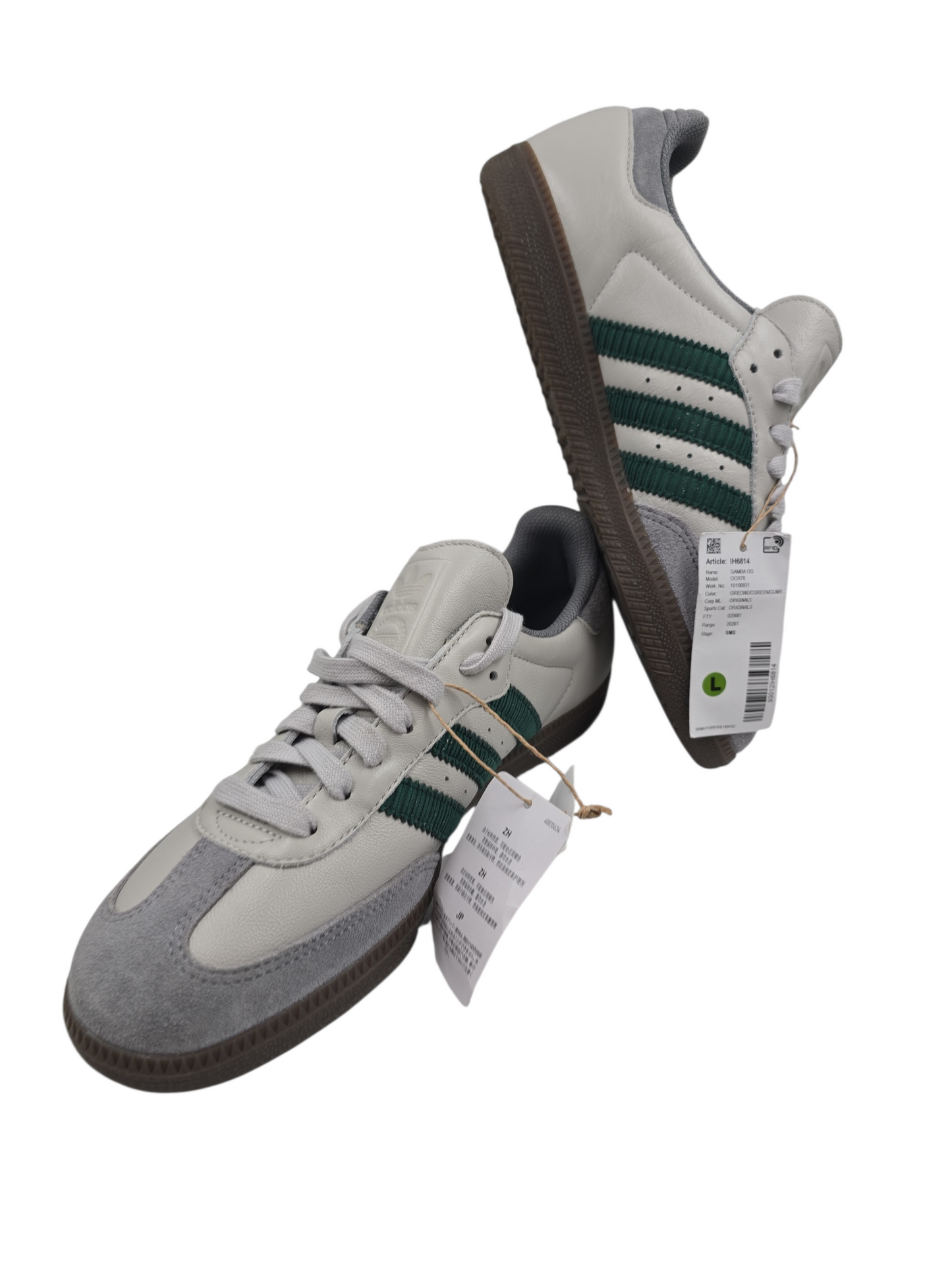 Adidas Samba Piel Casual Gris / Verde No 27