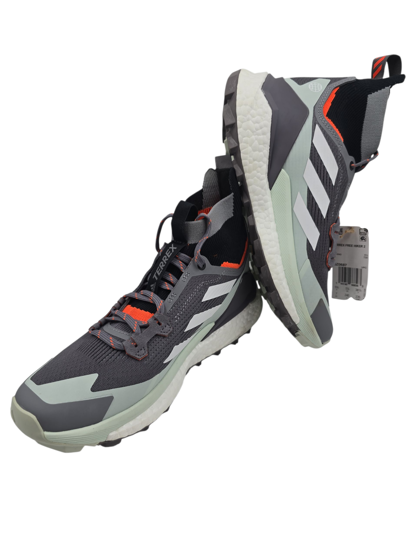 Adidas Terrex Free Hiker 2 Bota Senderismo Trail Pro Boost Gris / Verde Agua No 24