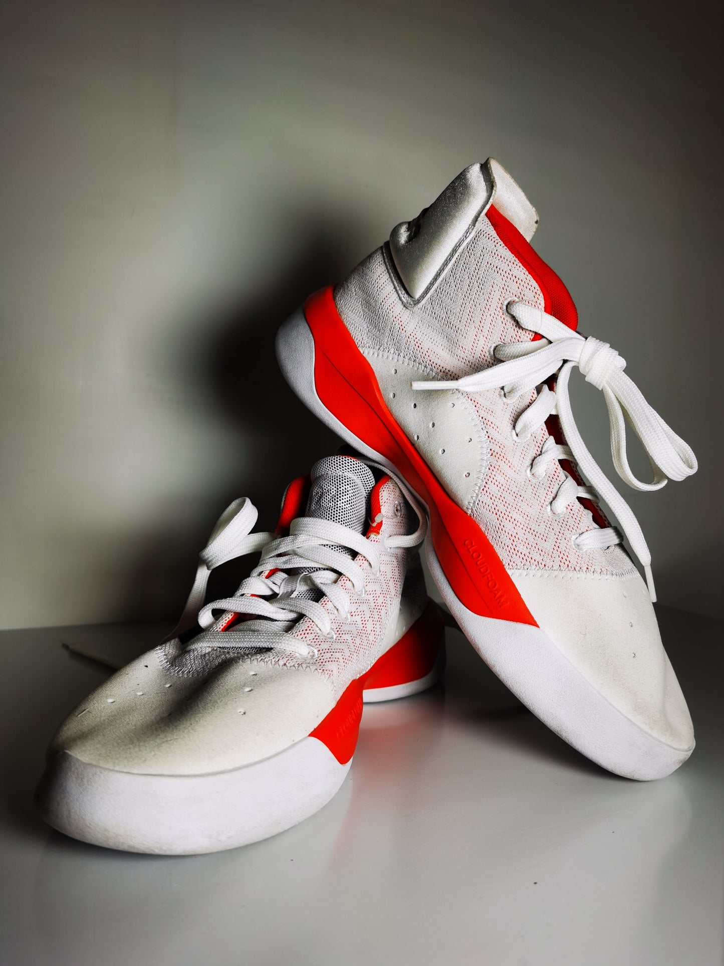 Adidas Basketball Bota Blanco / Rojo No 27