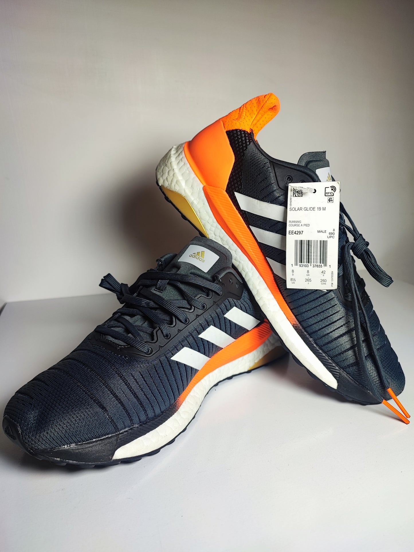 Adidas Solar Glide Running Boost Gris / Naranja No 26.5