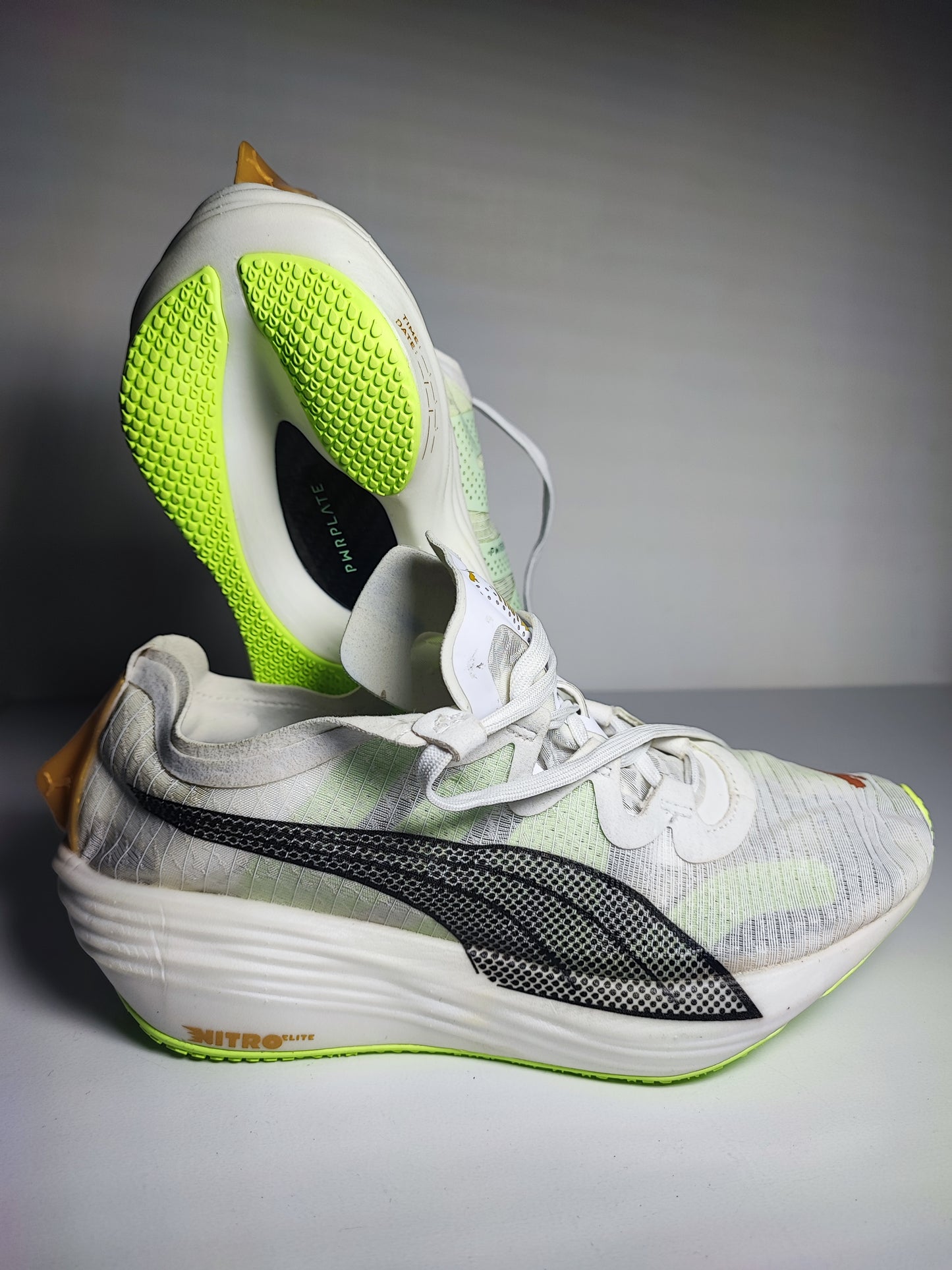 Puma Fast - Fwd Nitro Elite Fibra de Carbono Profesional Running Blanco / Verde No 23.5