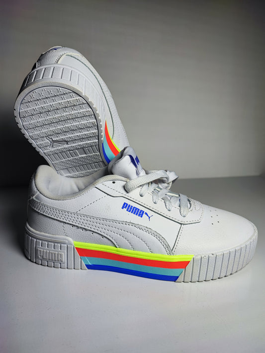Puma Casual Blanco / Lineas Verde, Rojo, Azul No 22