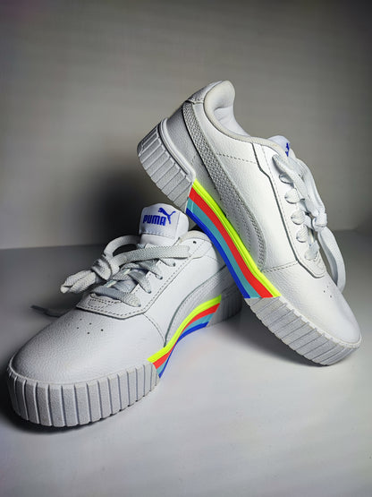 Puma Casual Blanco / Lineas Verde, Rojo, Azul No 22