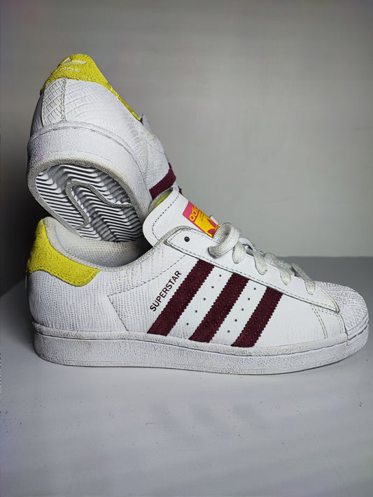 Adidas Superstar Casual Concha Blanco / Vino No 24