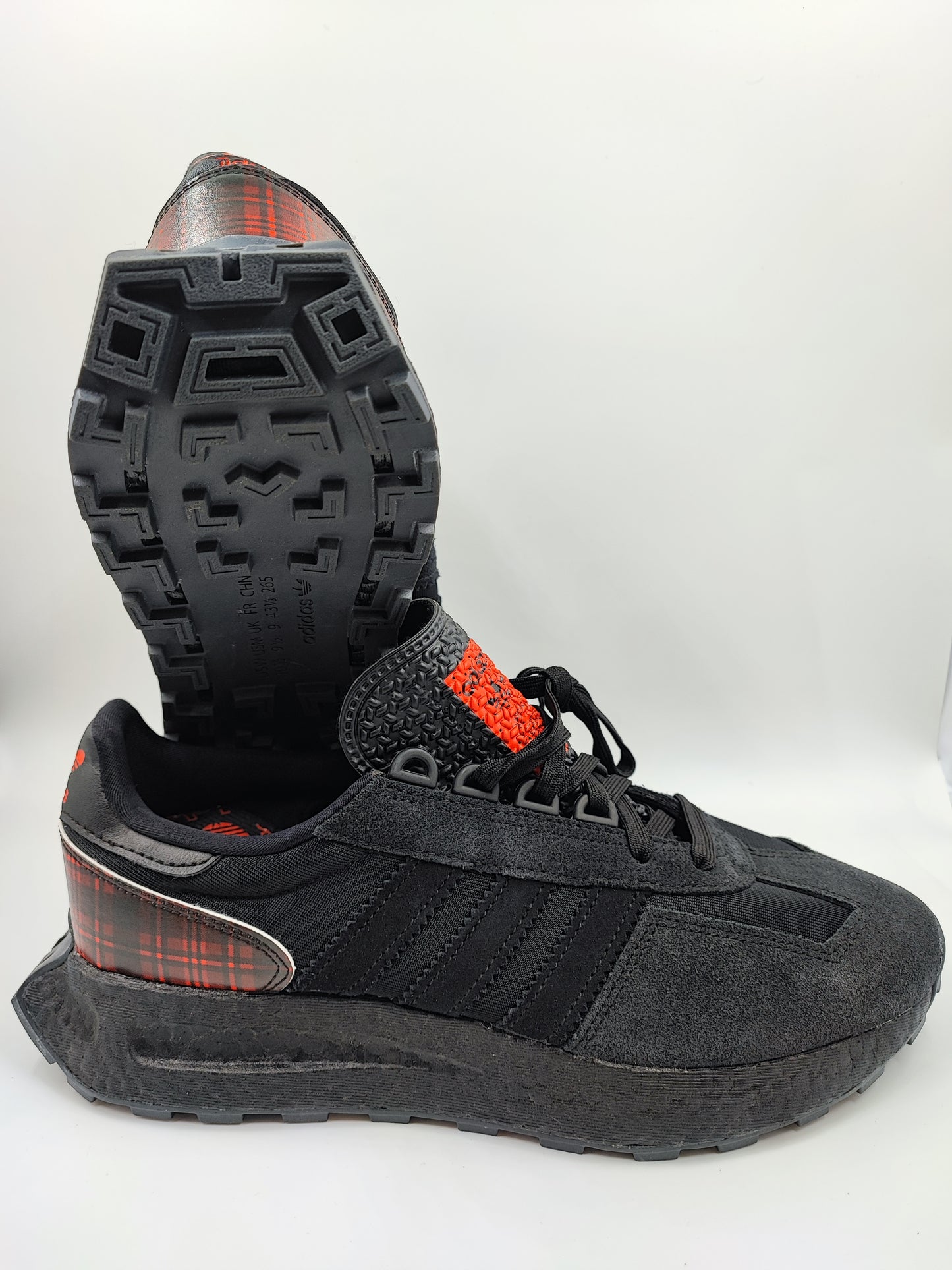 Adidas 3 Streifen Running Clasico Casual Negro / Rojo No 27.5