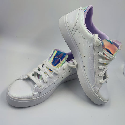 Adidas Sleek Piel Casual Blanco Aperlado / Holografico No 22.5
