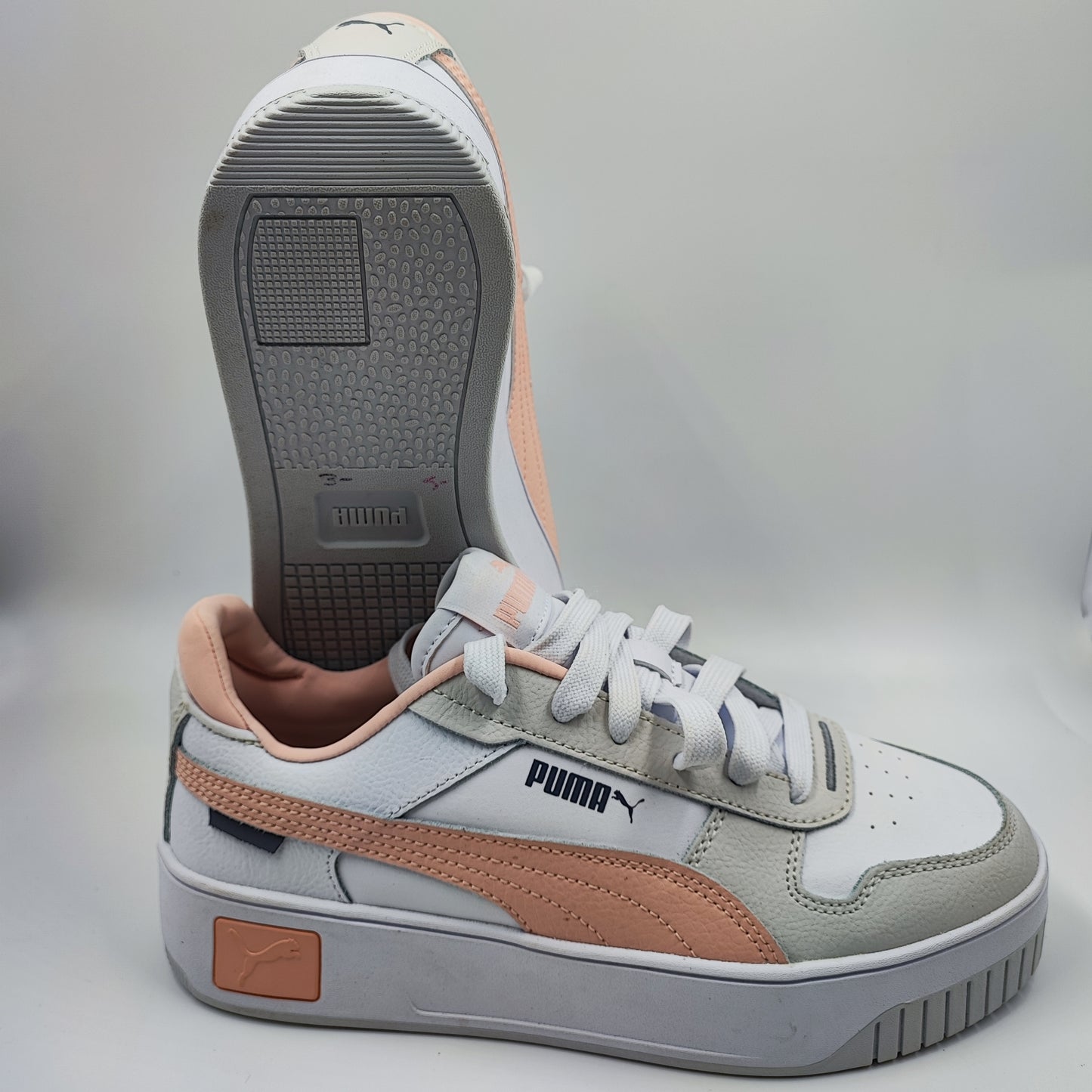 Puma Casual Media Plataforma Blanco / Gris / Rosa No  23.5