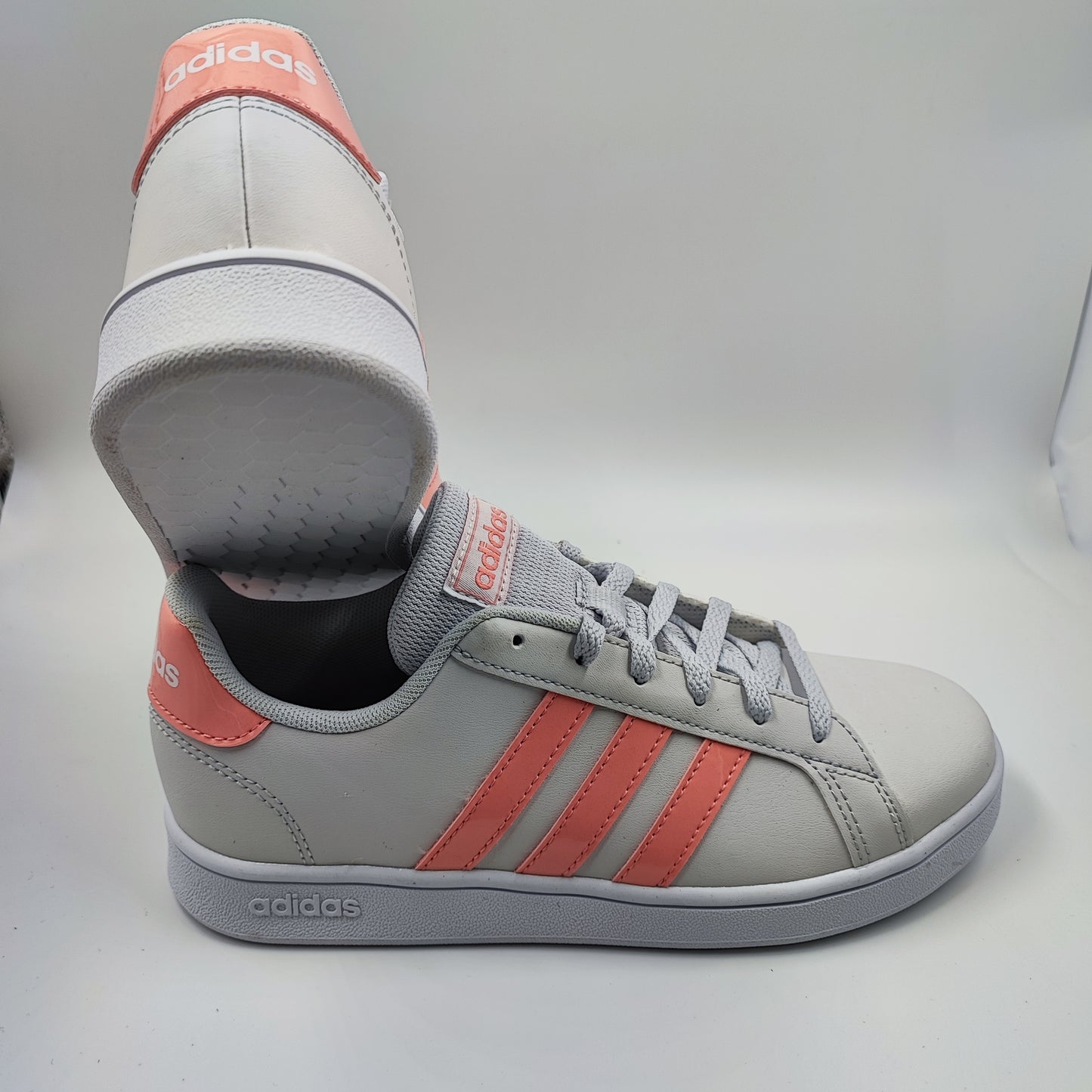 Adidas Casual Blanco Lineas Rosas No 22.5