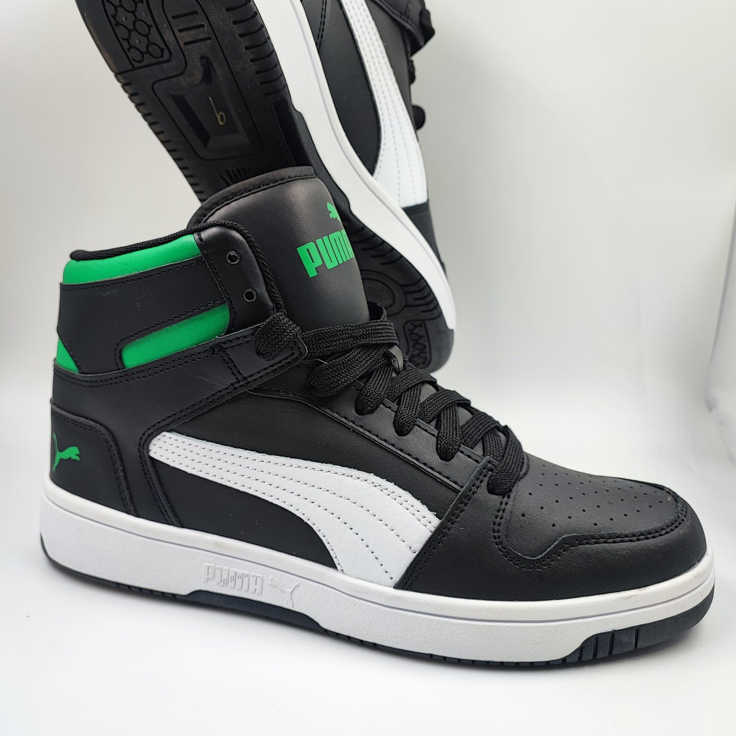 Puma Bota Retro Basketball Casual Negro / Verde / Blanco No 27