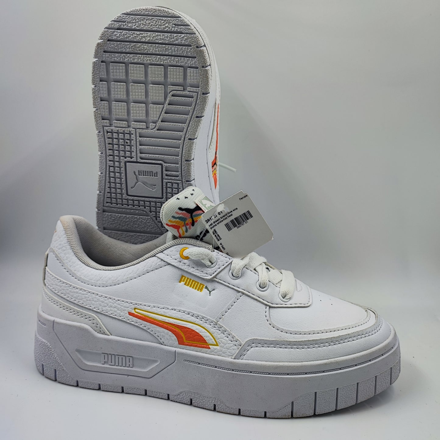 Puma Mayze Sportstyle Casual Plataforma Blanco / Naranja No 23.5
