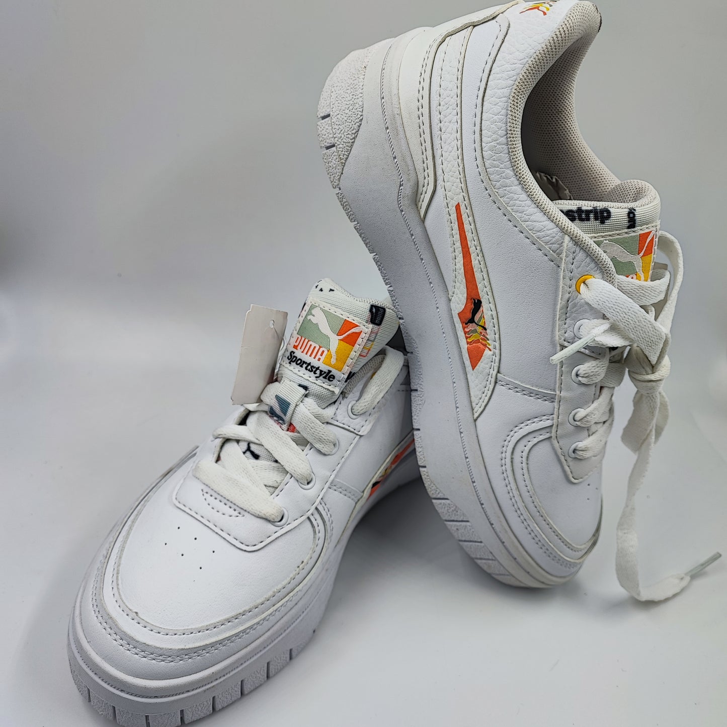 Puma Mayze Sportstyle Casual Plataforma Blanco / Naranja No 23.5