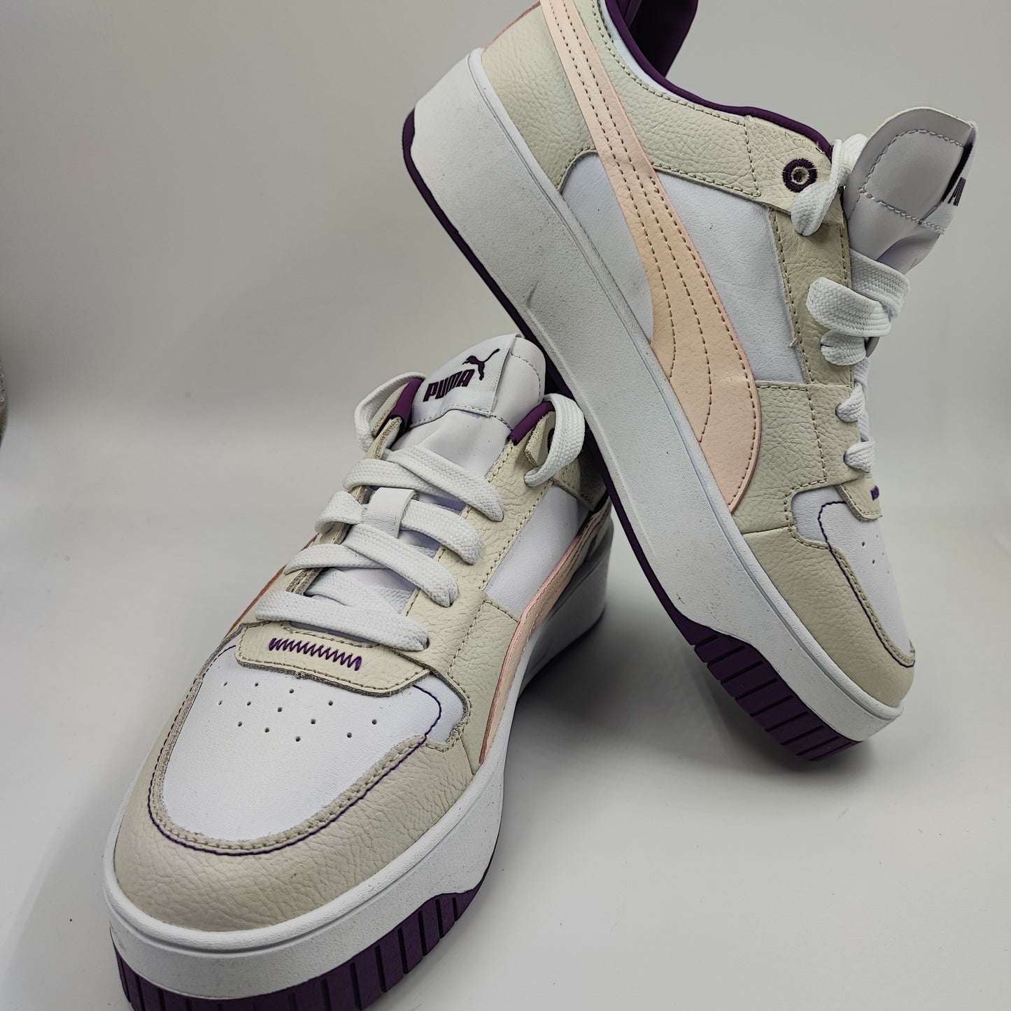 Puma Carina Street Casual Media Plataforma Beige / Rosa / Morado No 23.5