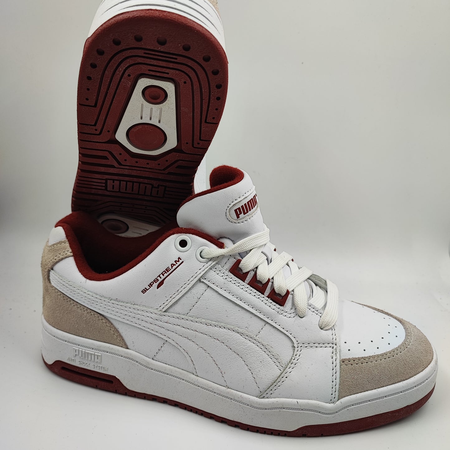 Puma Slipstream Casual Blanco / Vino / Suede No 26.5