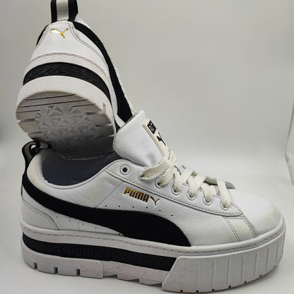 Puma Mayze Plataforma Blanco / Suede Negro No 23.5