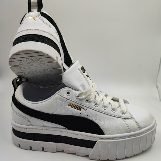 Puma Mayze Plataforma Blanco / Suede Negro No 23.5