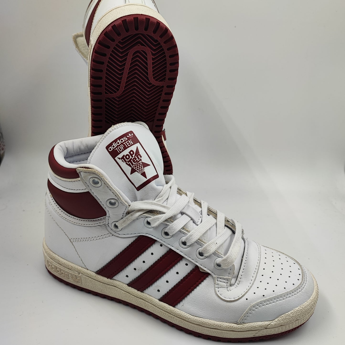 Adidas Bota Basketball Top Ten Retro Blanco / Vino No 23