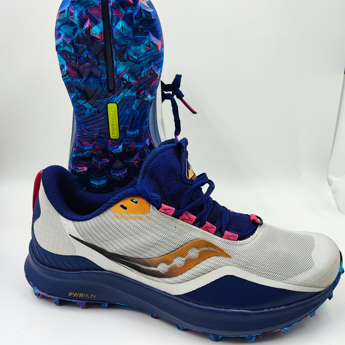 Saucony Peregrine 12 Trail Running Gris / Azul / Dorado No 25.5