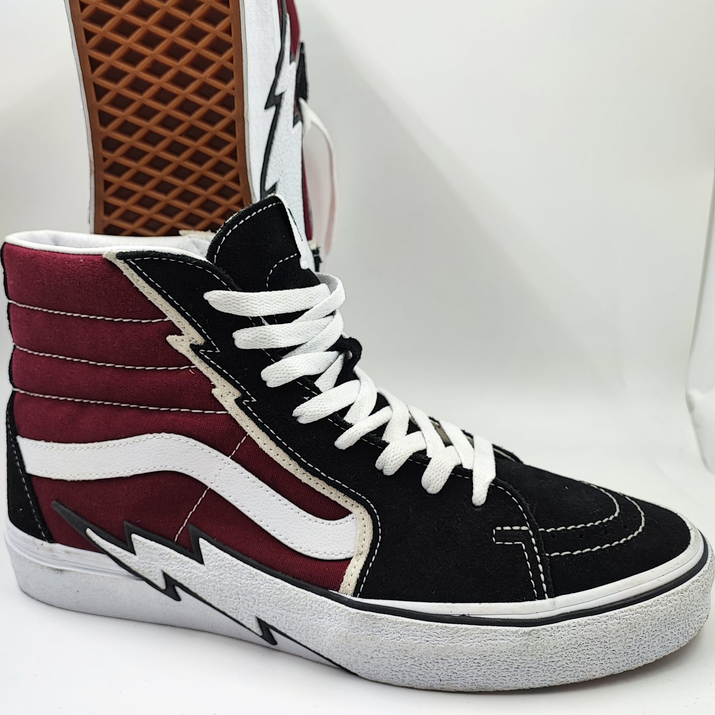 Vans Bota Casual Skate Negro / Vino / Rayo No 28.5