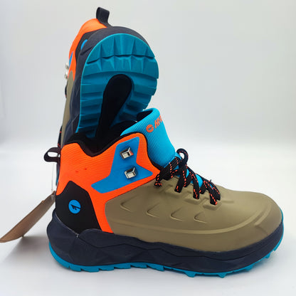 Bota Hi-Tec All Terrain Cafe / Naranja / Azul No 26