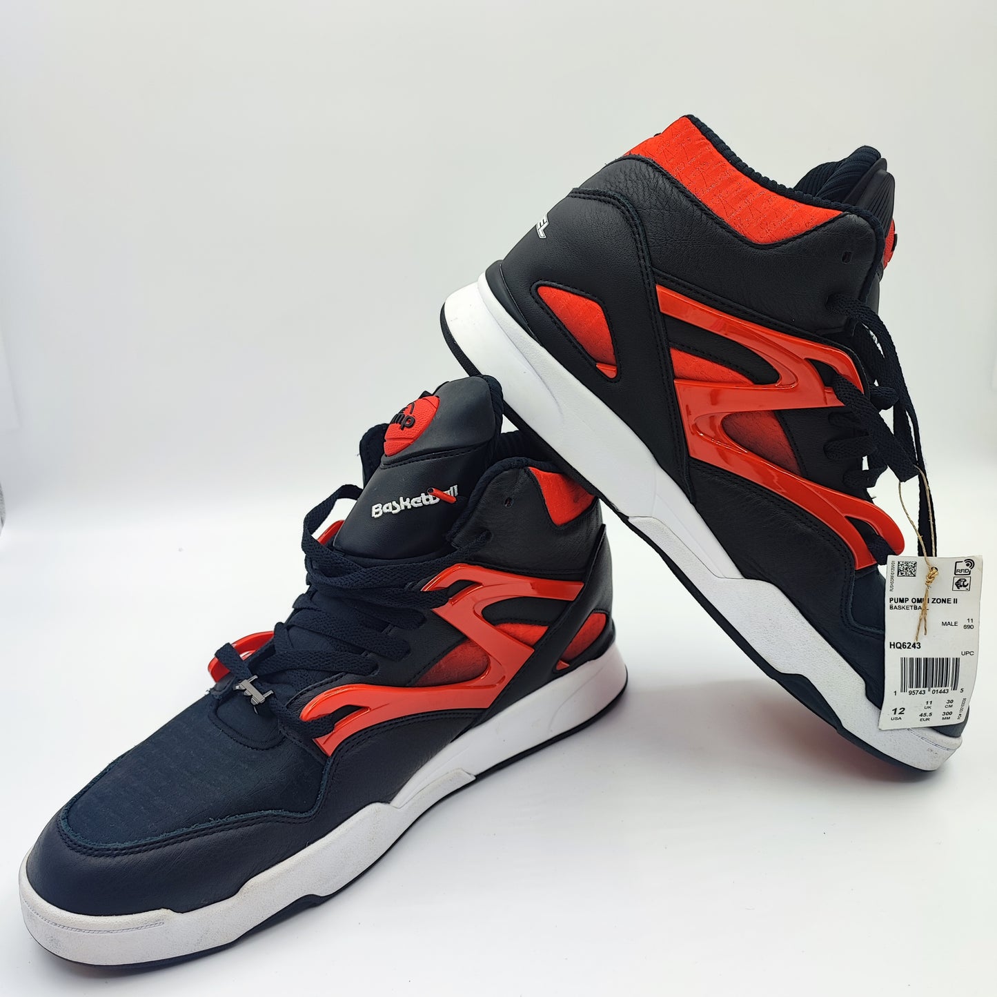 Reebok Pump Omni Zone II Basketball Negro / Rojo No 30