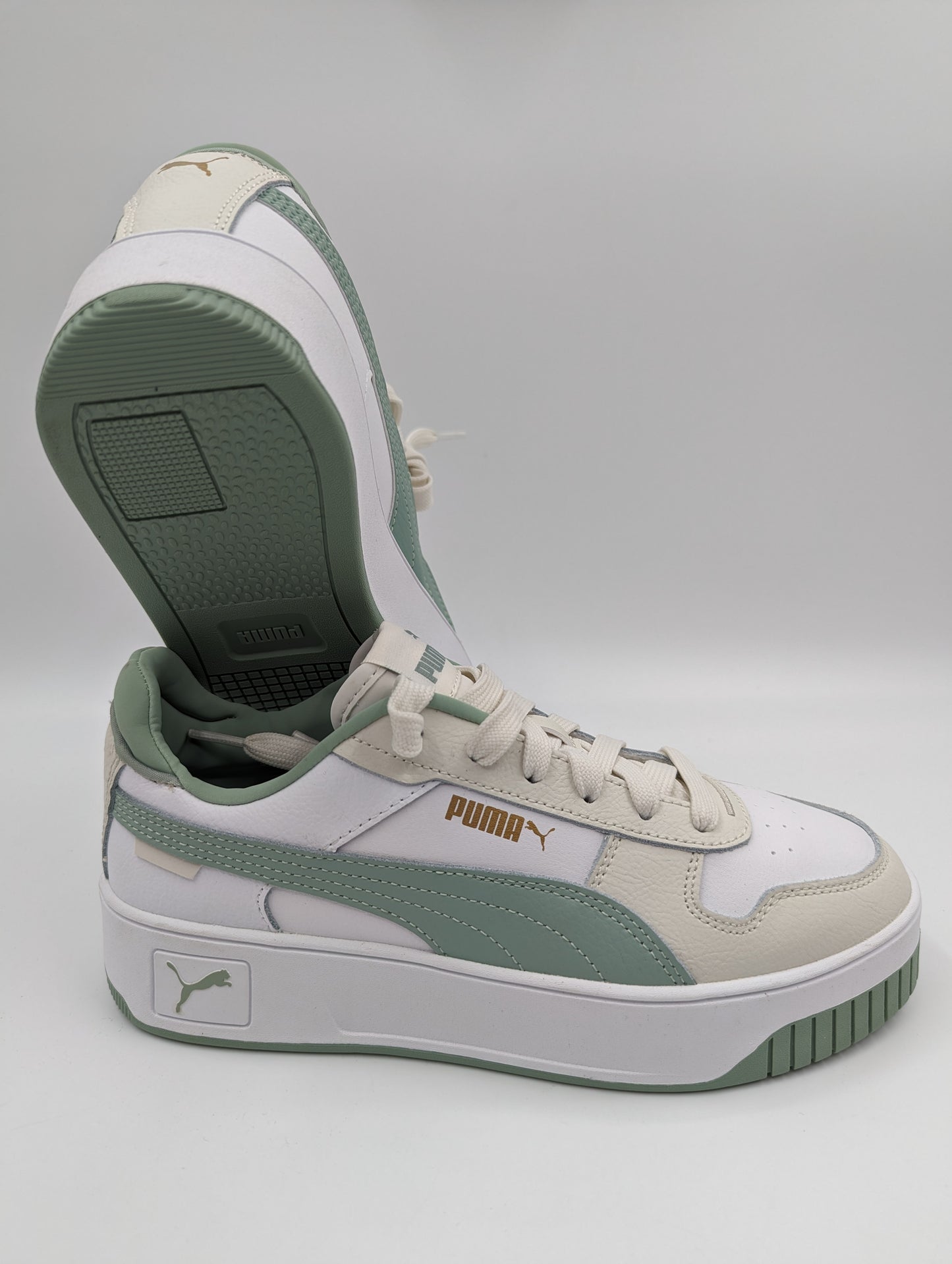 Puma Media Plataforma Casual Blanco / Verde / Beige No 24