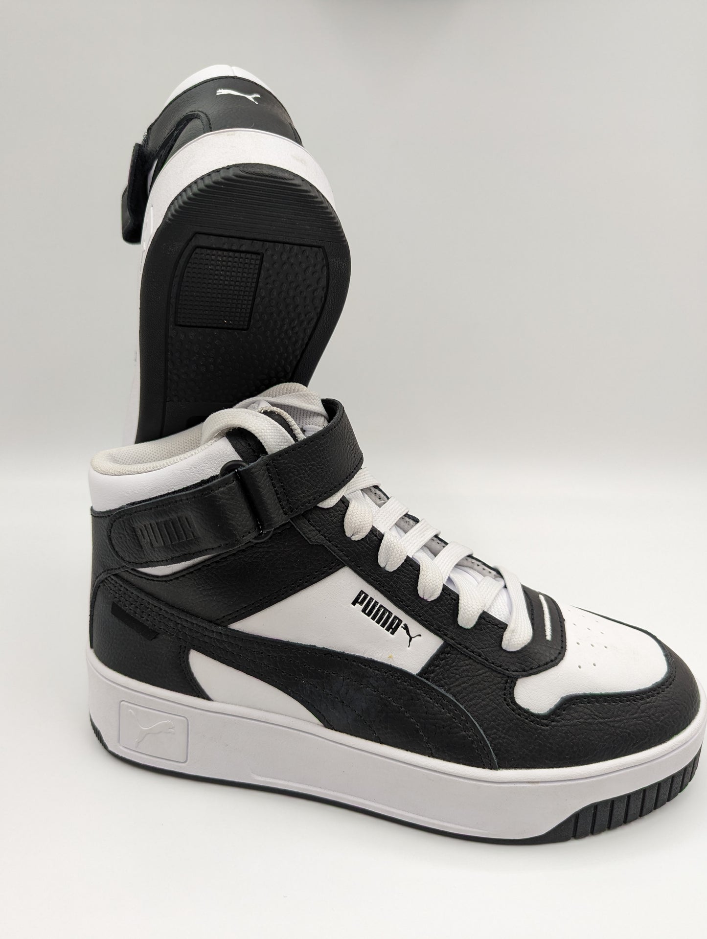 Puma Bota Alta Media Plataforma Casual Blanco Negro No 24