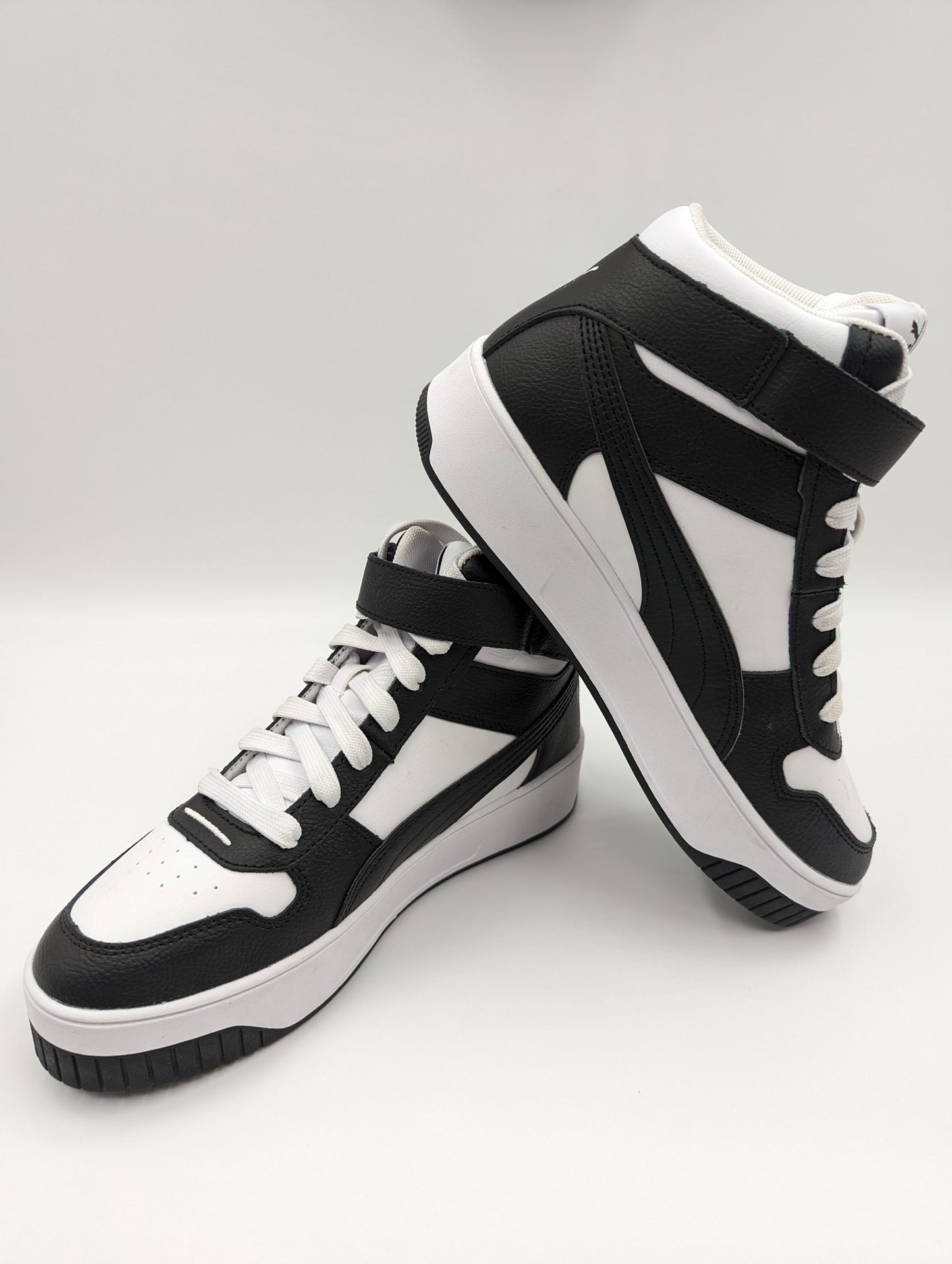 Puma Bota Alta Media Plataforma Casual Blanco Negro No 24