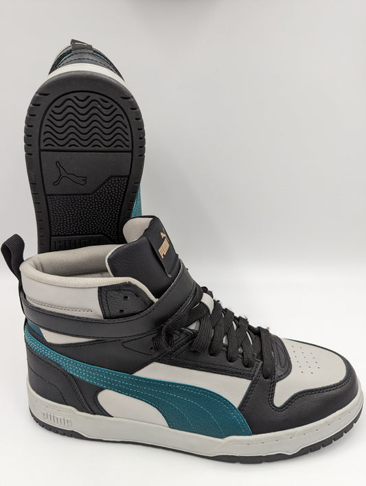 Puma Bota Alta Casual Basketball Retro Gris / Negro / Verde No 26.5