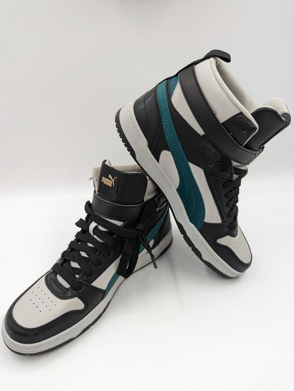 Puma Bota Alta Casual Basketball Retro Gris / Negro / Verde No 26.5