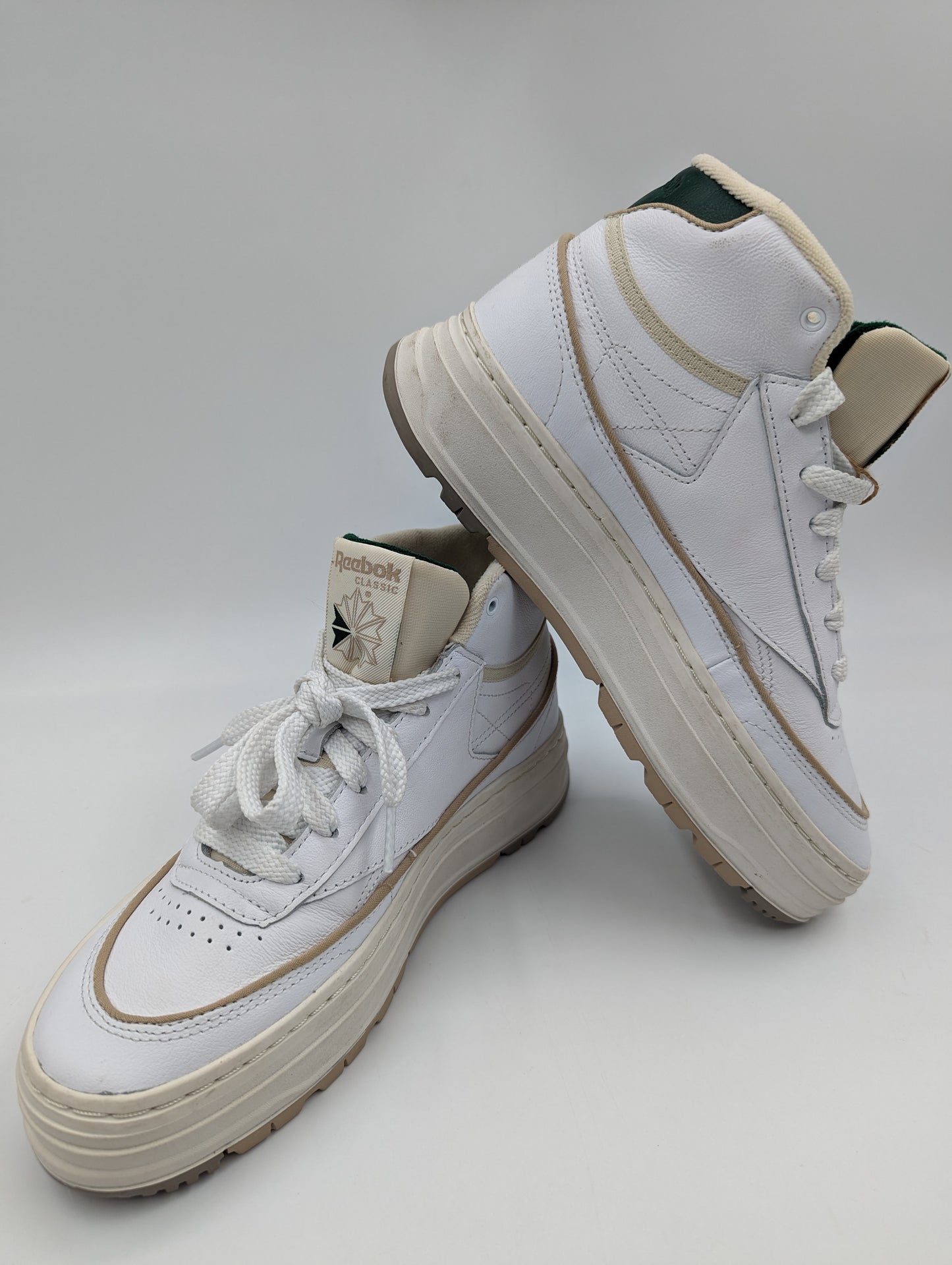 Reebok Classic Bota Alta Plata Beige / Verde No 24