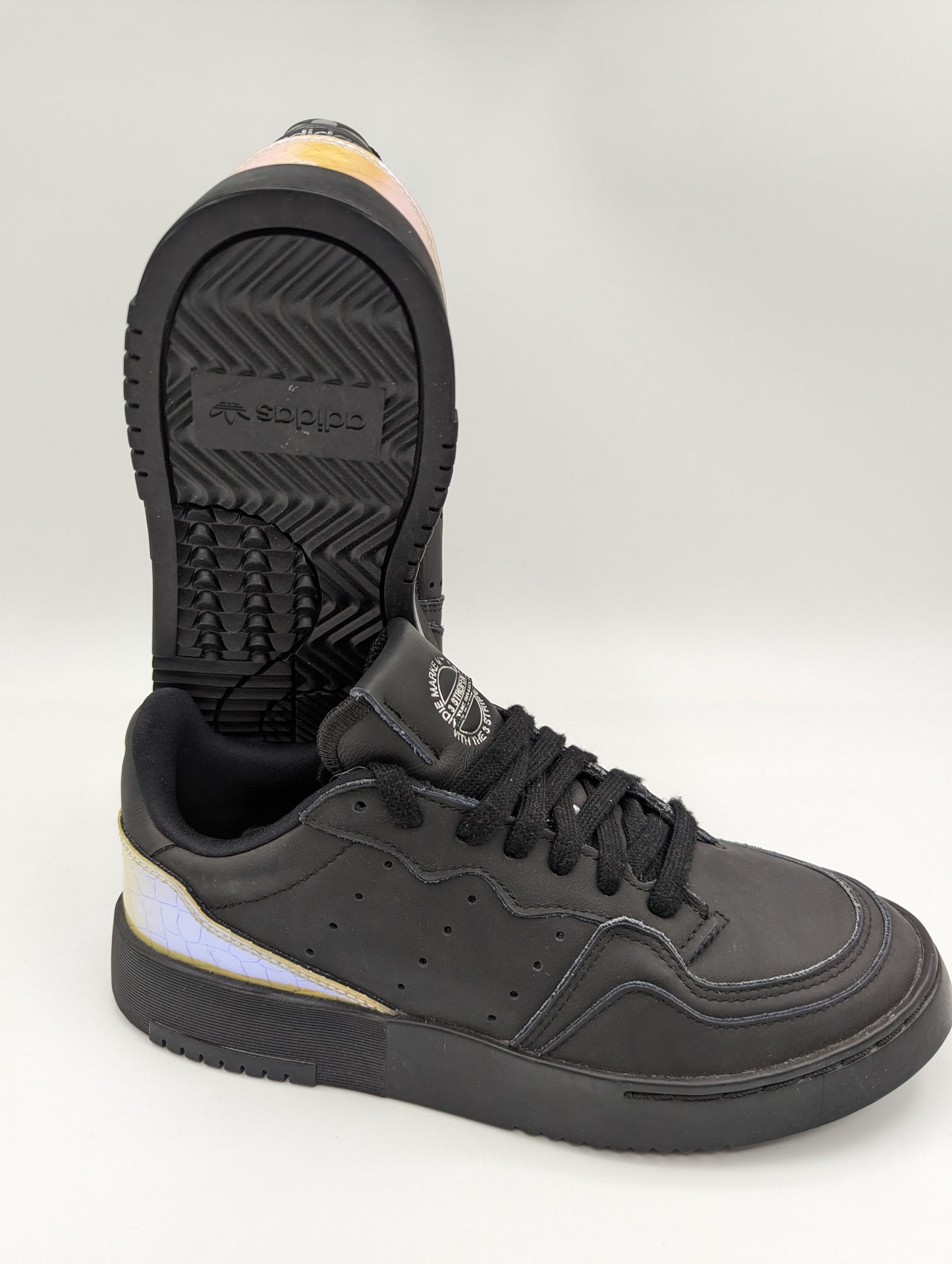 Adidas 3 Streifen Casual Piel Negro / Iridiscente No 23