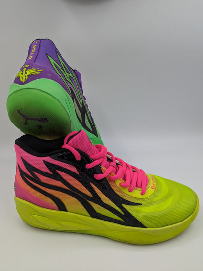 Puma Melo Rick and Morty 2.0 Basketball Neon Verde / Morado / Rosa Intenso No 28