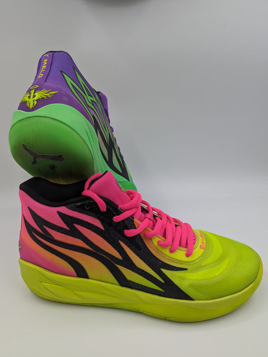 Puma Melo Rick and Morty 2.0 Basketball Neon Verde / Morado / Rosa Intenso No 28