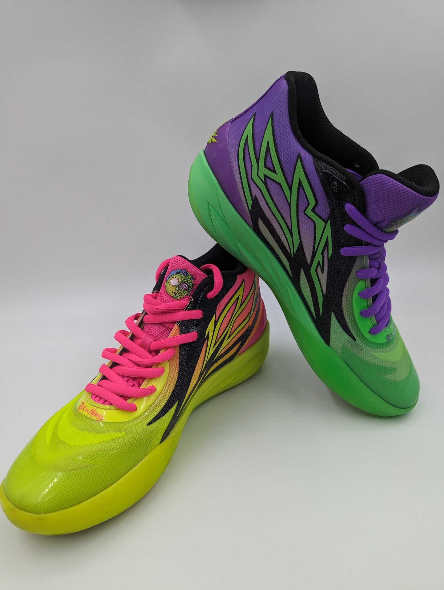 Puma Melo Rick and Morty 2.0 Basketball Neon Verde / Morado / Rosa Intenso No 28