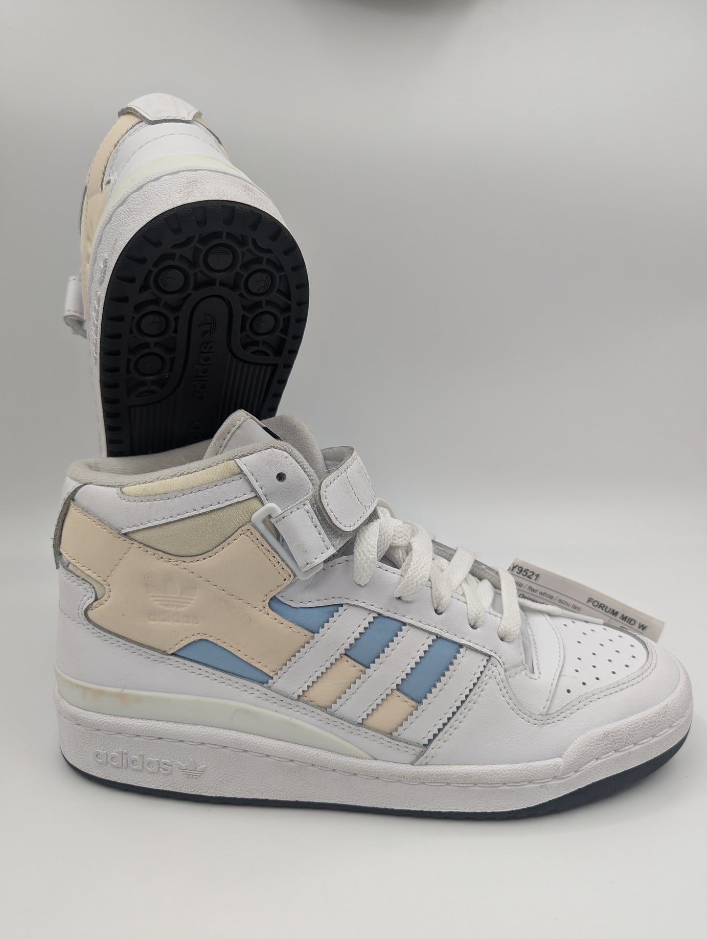 Adidas Forum Mid Bota Casual Piel Blanco / Beige / Azul No 24