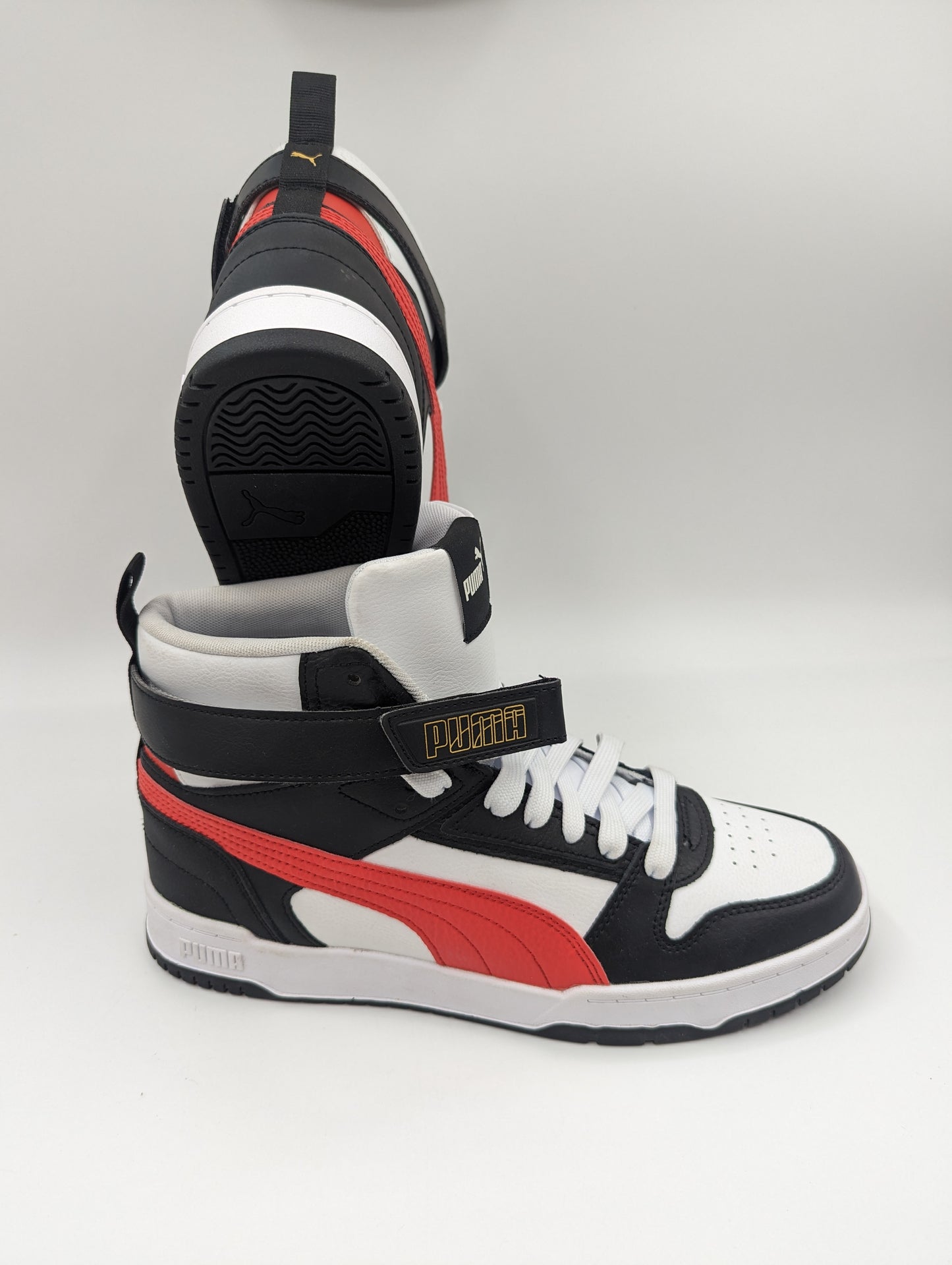 Puma Basketball Retro Bota Blanco / Negro / Rojo No 27